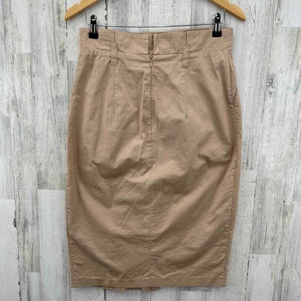 River Island Safari Skirt Womens 12 Brown Paperbag Waist Faux Button Front - Picture 5 of 9